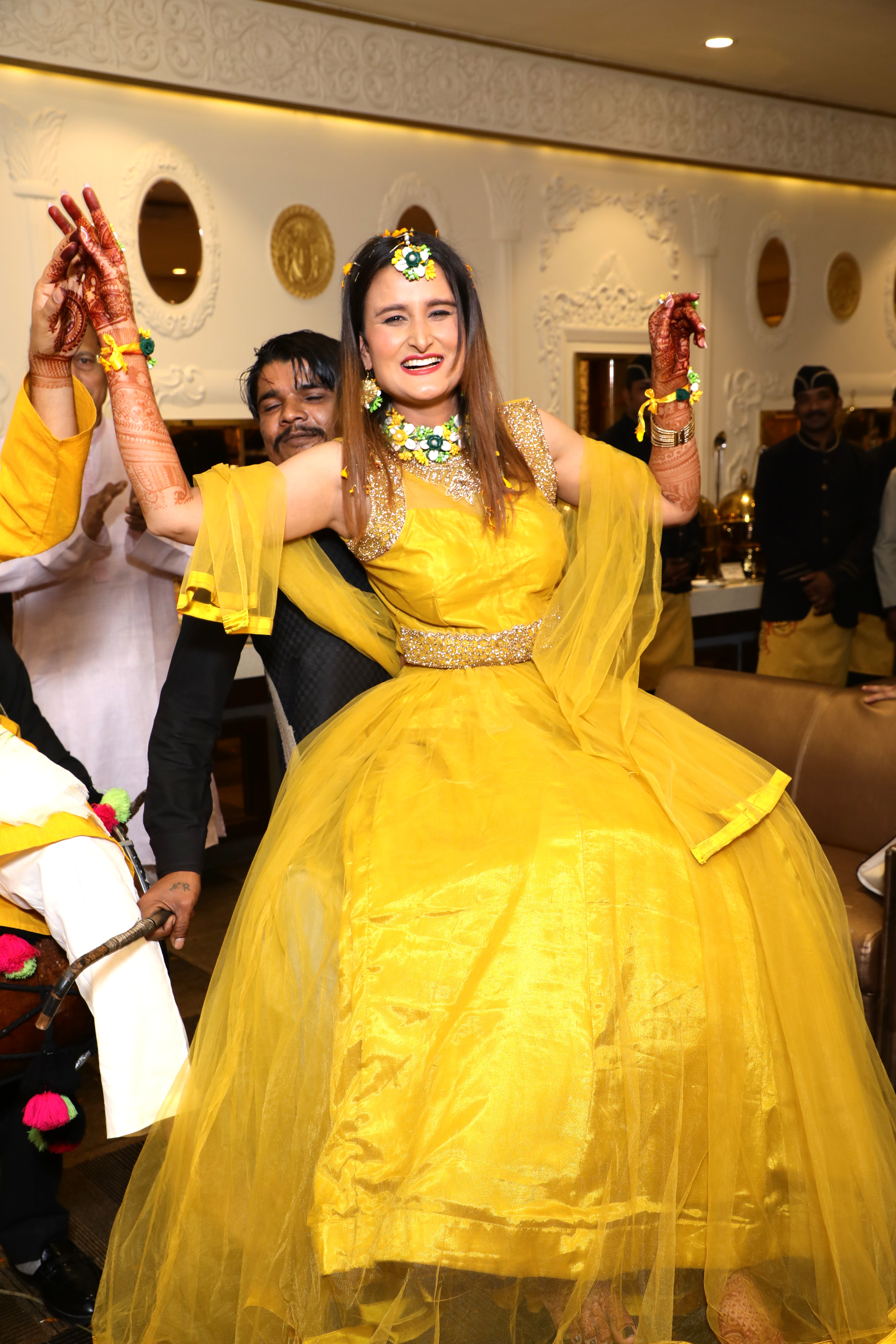 Natural candid moments during Haldi ceremony in Noida